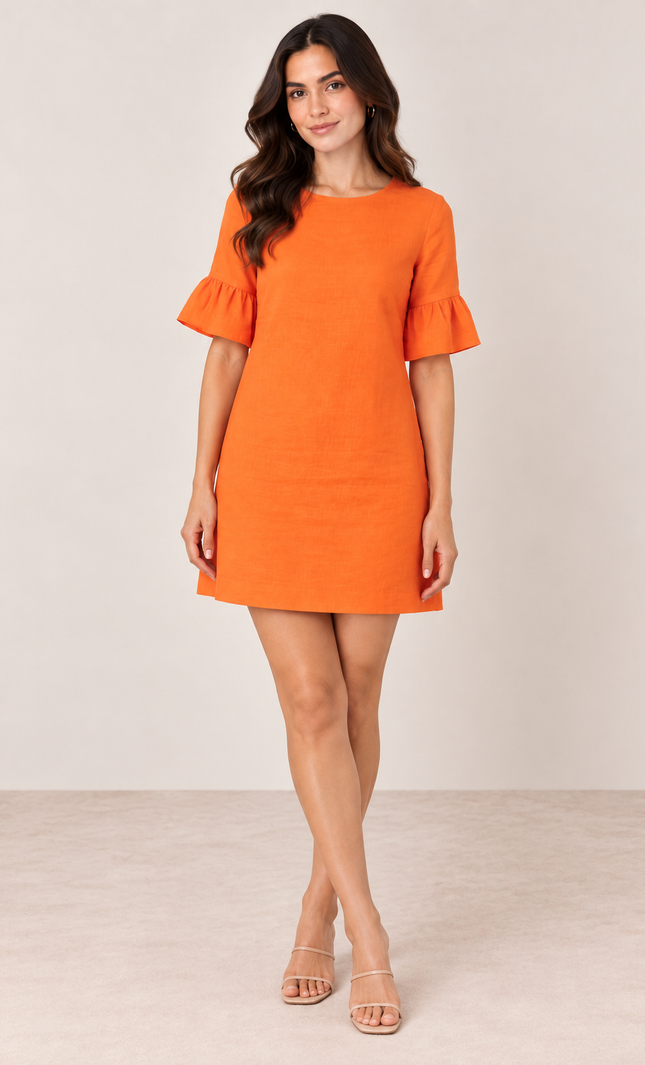 Orange cotton dress