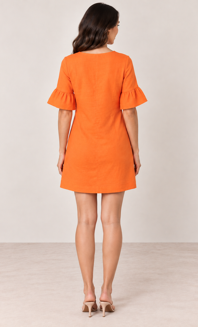 Orange cotton dress