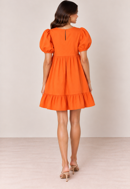 Orange cotton dress