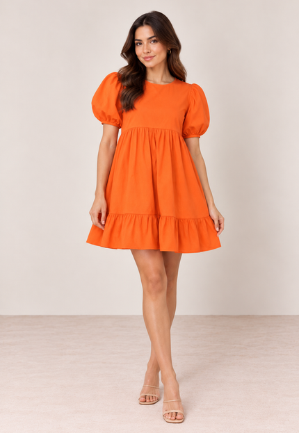 Orange cotton dress