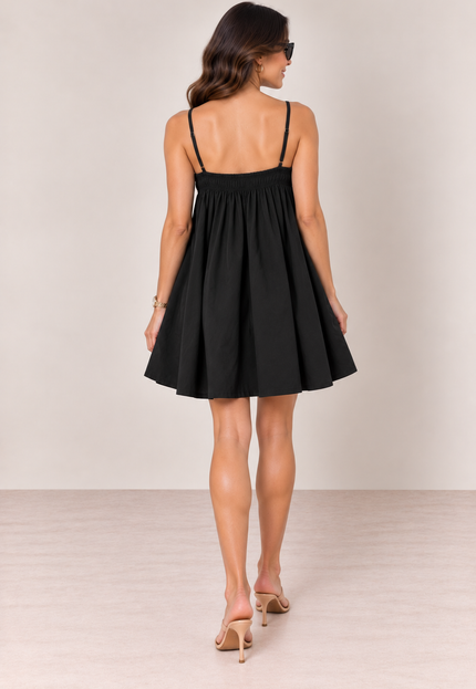 Black smocked dress