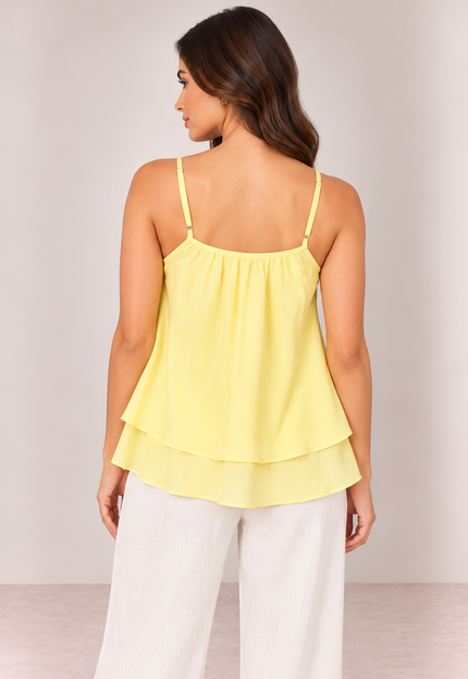 Butter yellow two layer top