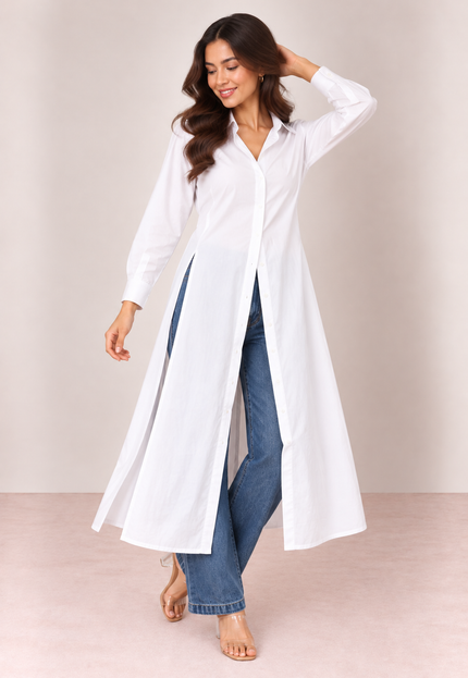 White long tailored shirt