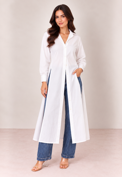 White long tailored shirt