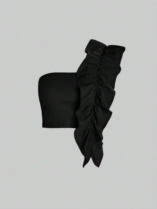 Tube frilled top