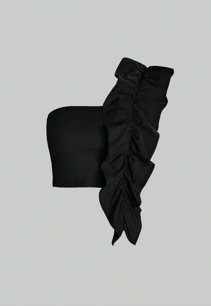 Tube frilled top