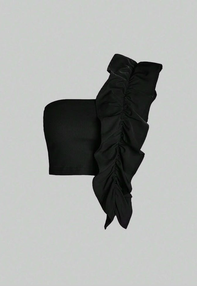 Tube frilled top