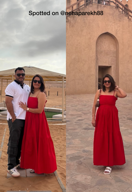 Red maxi dress