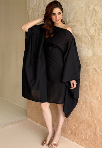 Black cotton kaftan dress