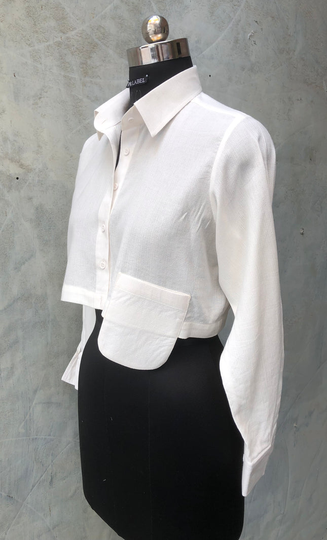 White crop shirt