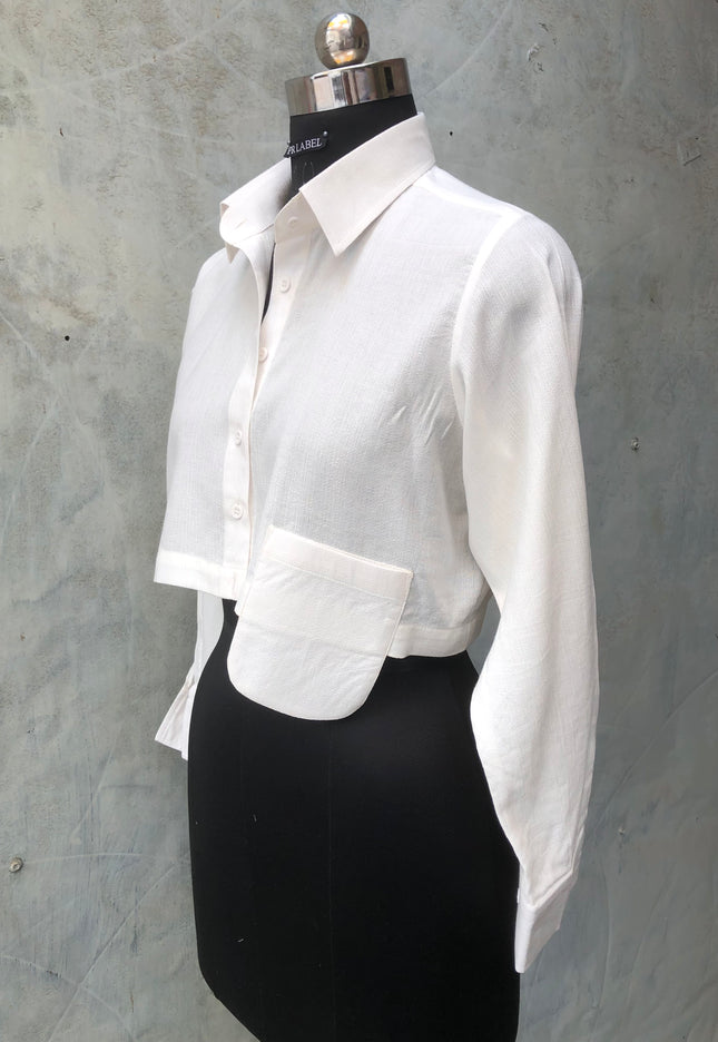 White crop shirt