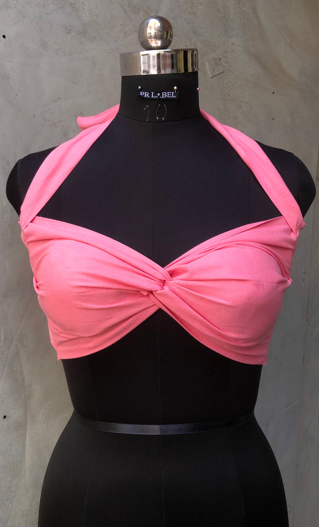 Pink cotton bandeau top