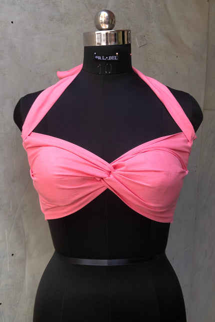 Pink cotton bandeau top