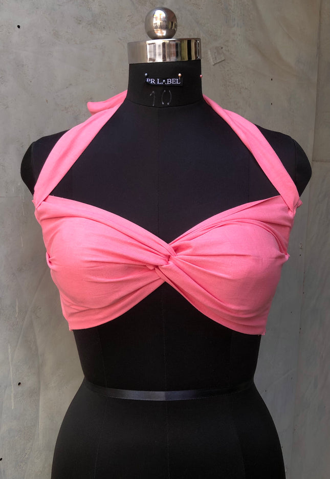 Pink cotton bandeau top