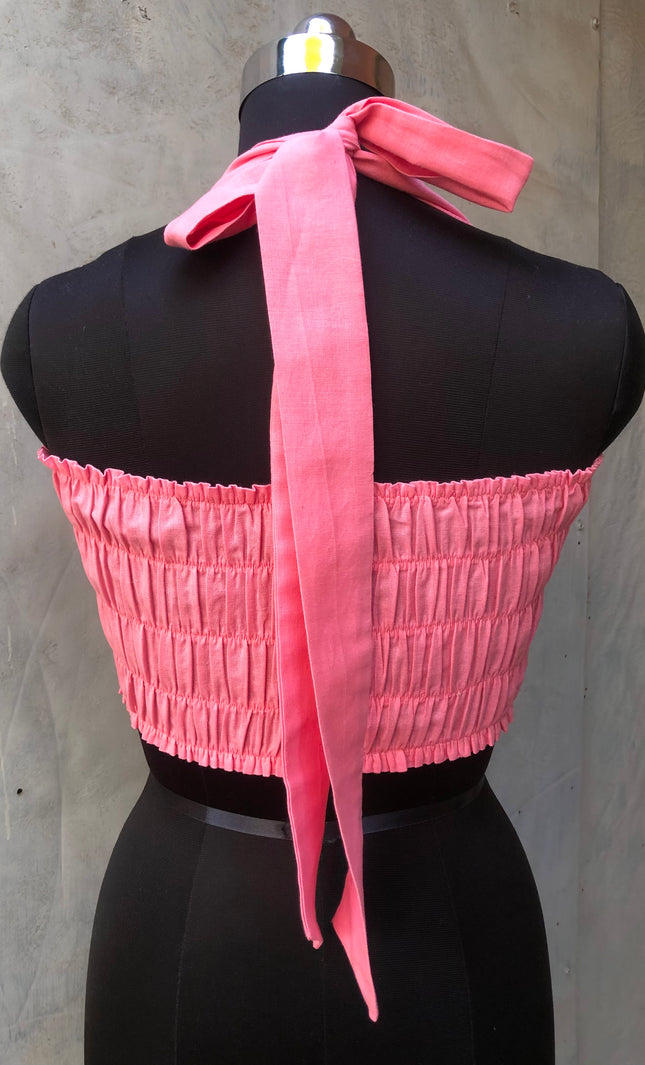 Pink cotton bandeau top