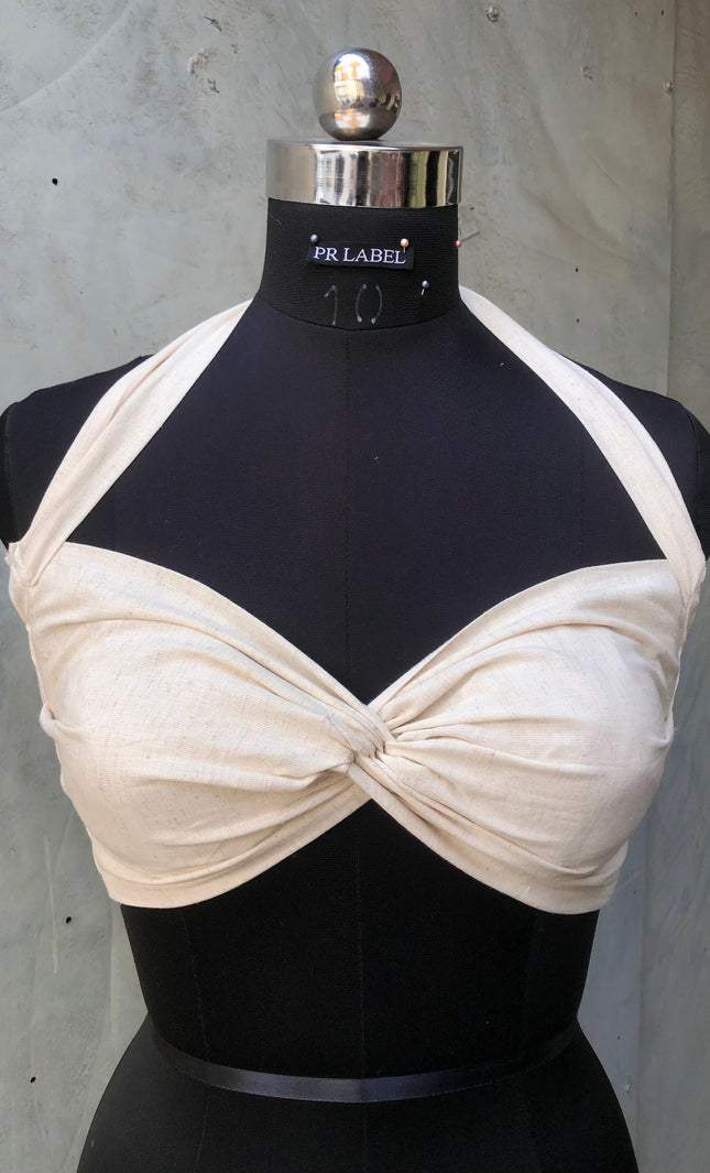 Off-white cotton bandeau top