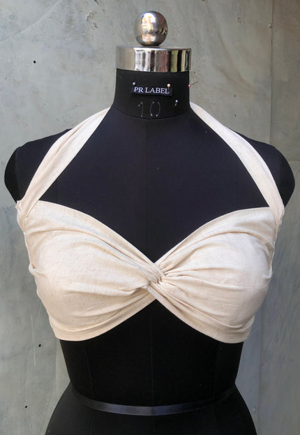 Off-white cotton bandeau top