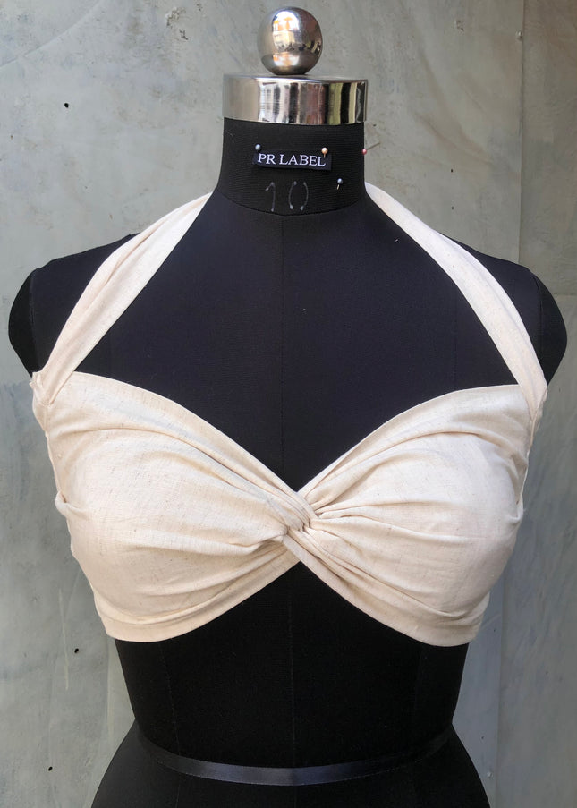 Off-white cotton bandeau top