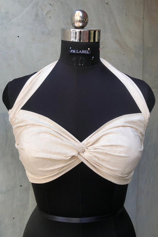 Off-white cotton bandeau top