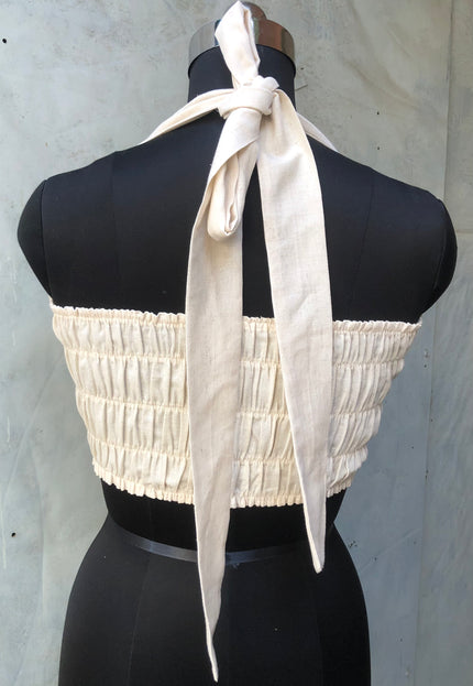 Off-white cotton bandeau top