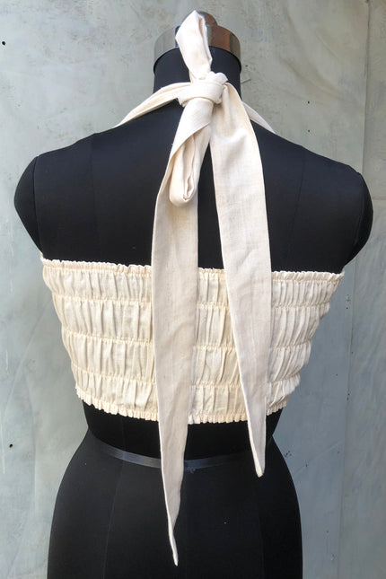 Off-white cotton bandeau top