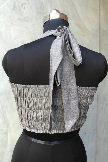 Grey cotton bandeau top
