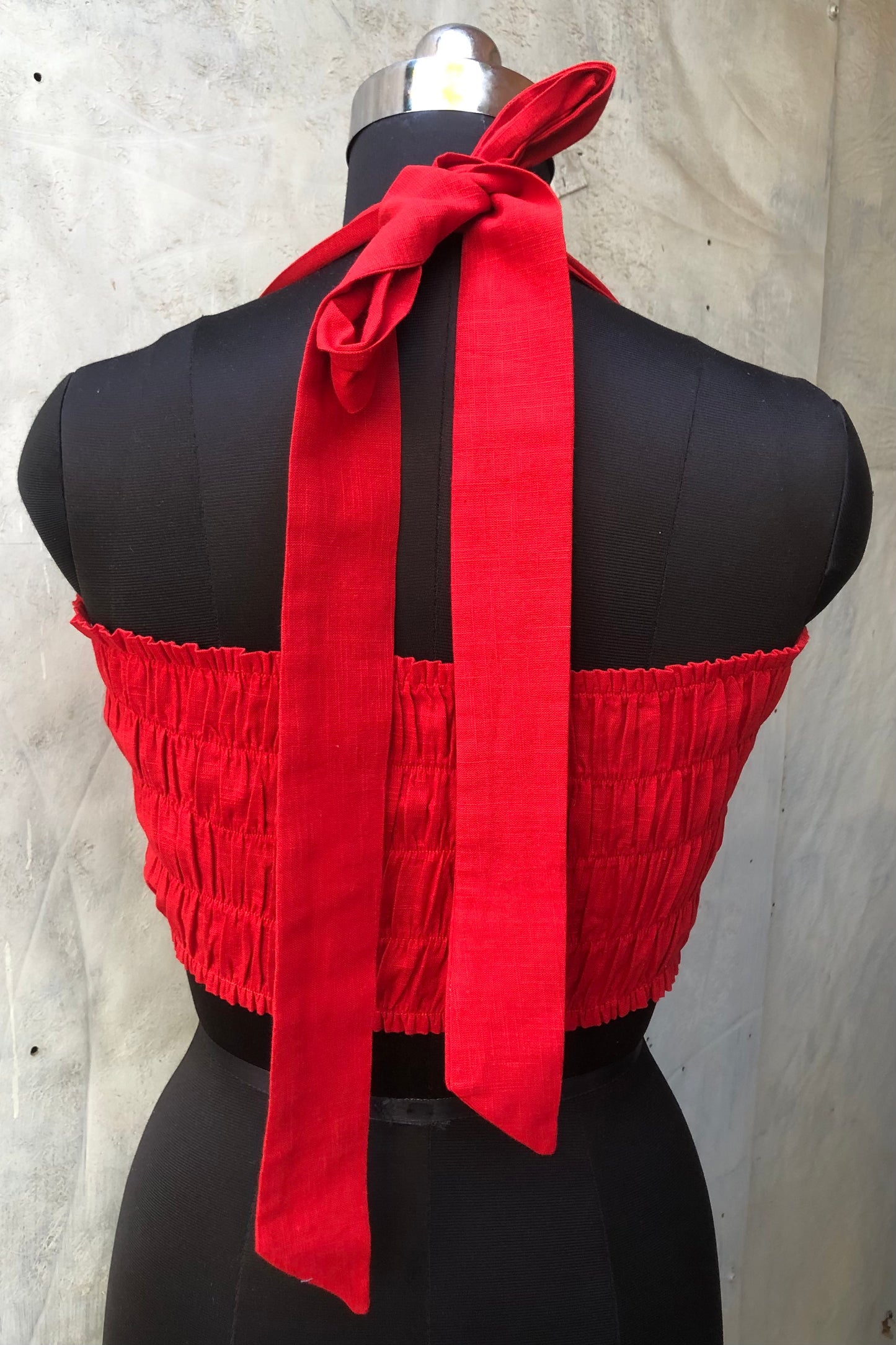 Red cotton bandeau top