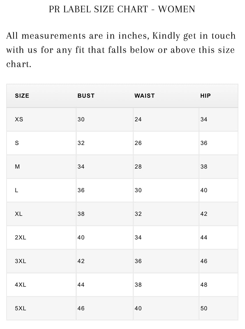 Size chart