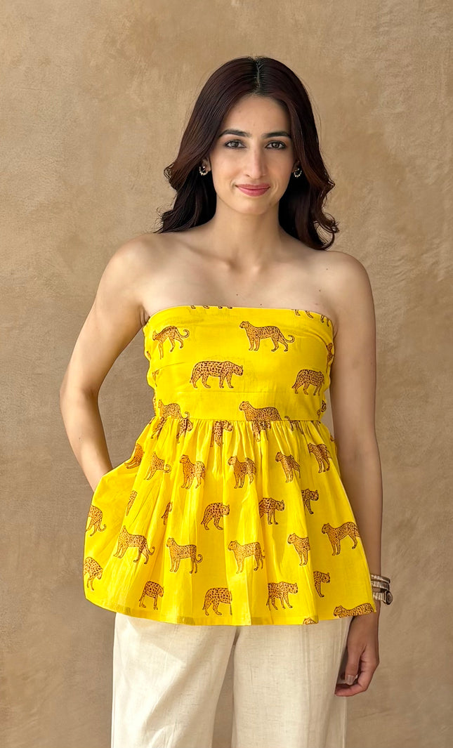 Printed peplum top
