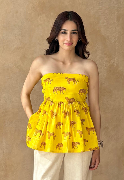 Printed peplum top