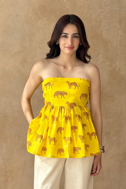 Printed peplum top