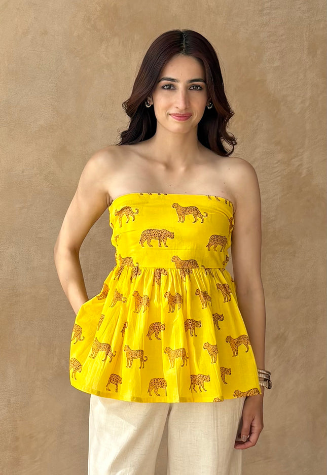 Printed peplum top
