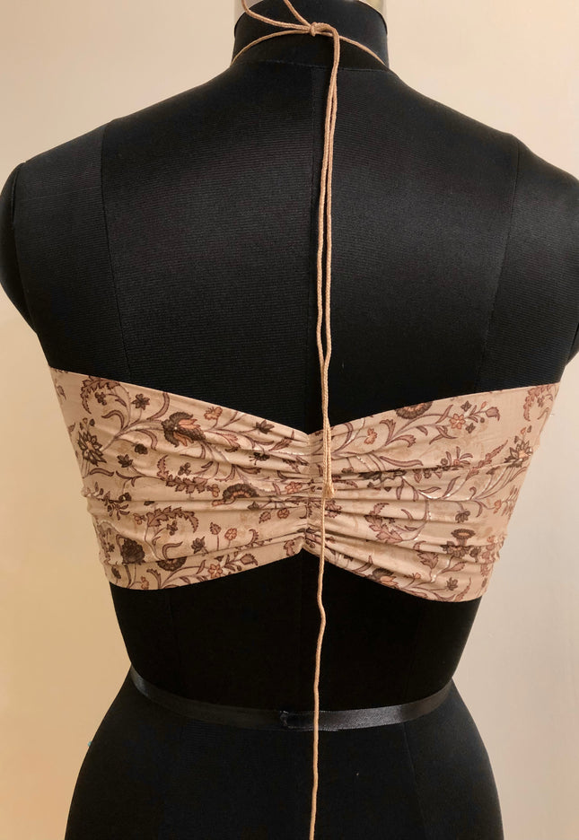 Brown printed bandeau top